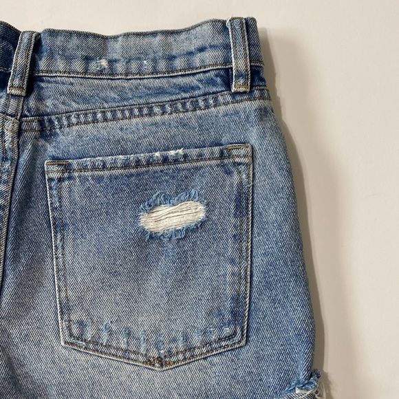 All Saints Distressed Blue Denim Cut Off Shorts Size 25 - Picture 6 of 7